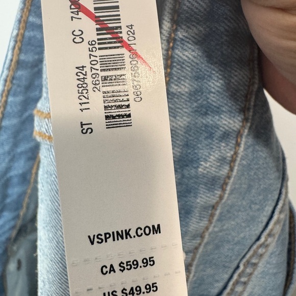 PINK Denim High-Rise Cut Off Jean Shorts - Picture 5 of 12